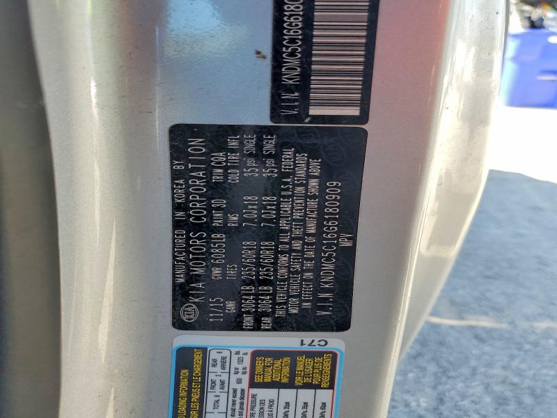 Aukcja sprzedaży 2016 Kia Sedona, vin: KNDMC5C16G6180909, numer aukcji: 53908866