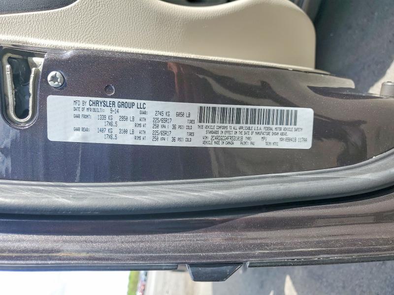 Aukcja sprzedaży 2015 Dodge Grand Caravan, vin: 2C4RDGCG4FR531018, numer aukcji: 52832046