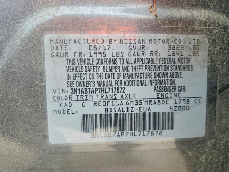 Aukcja sprzedaży 2017 Nissan Sentra, vin: 3N1AB7AP7HL717872, numer aukcji: 54195516