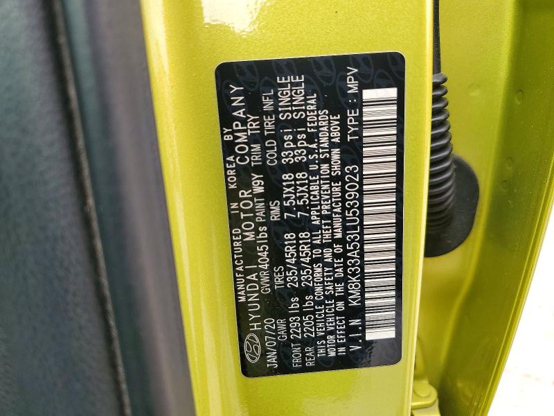 Продаж на аукціоні авто 2020 Hyundai Kona, vin: KM8K33A53LU539023, номер лоту: 53653756