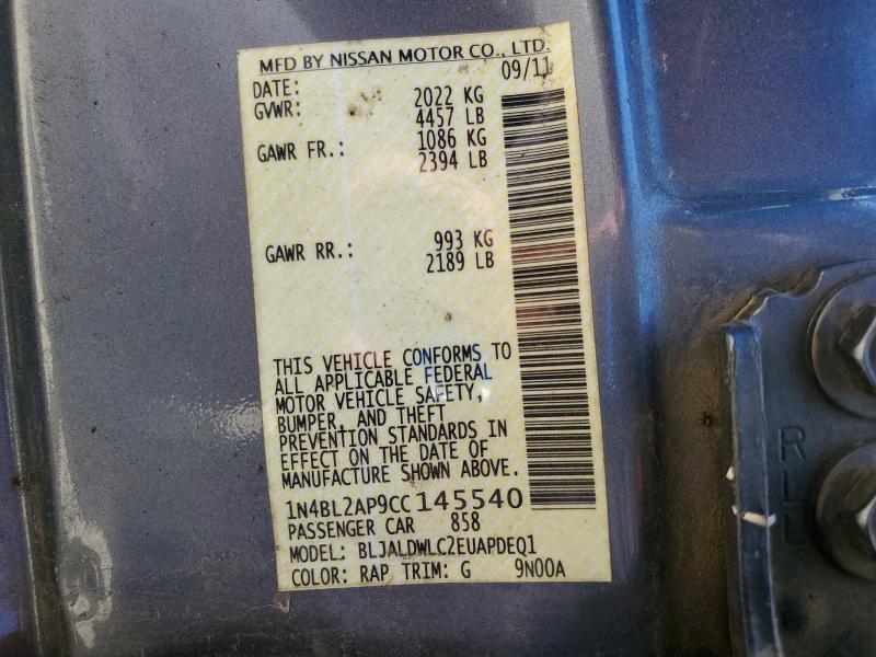 Aukcja sprzedaży 2012 Nissan Altima, vin: 1N4BL2AP9CC145540, numer aukcji: 53432736