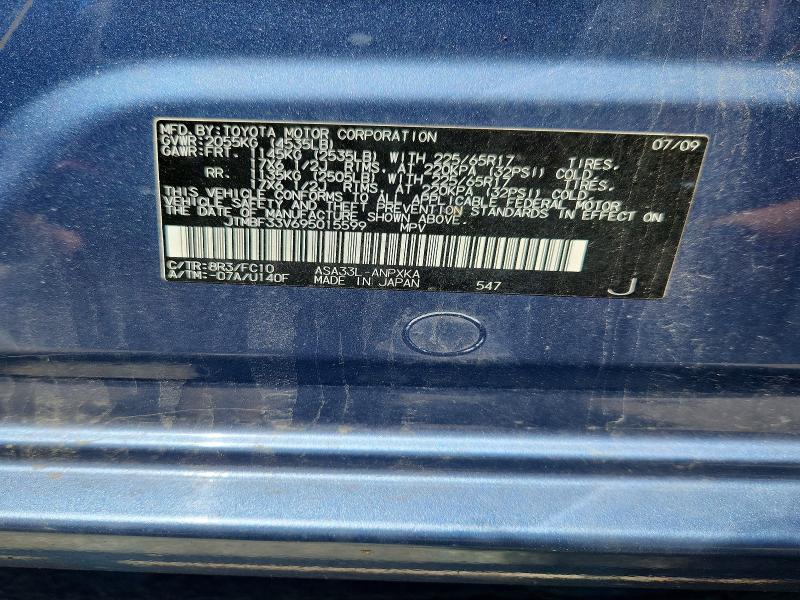 54841776 :رقم المزاد ، JTMBF33V695015599 vin ، 2009 Toyota Rav4 مزاد بيع