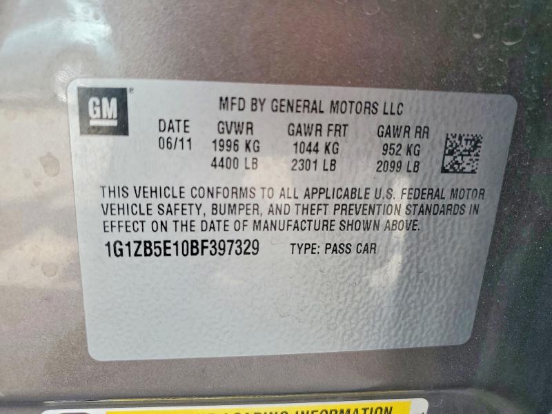 Продажа на аукционе авто 2011 Chevrolet Malibu, vin: 1G1ZB5E10BF397329, номер лота: 54987016