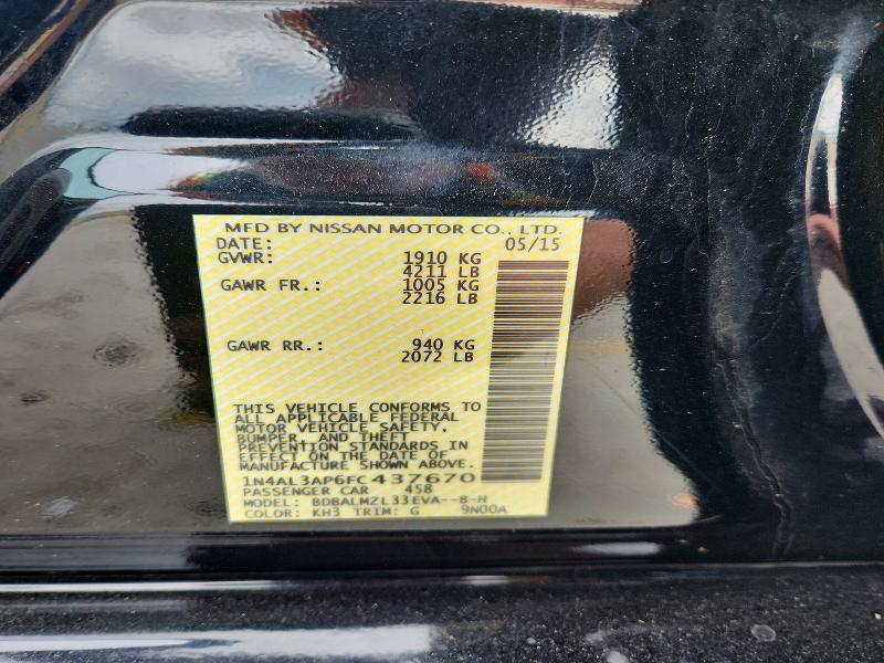 Aukcja sprzedaży 2015 Nissan Altima, vin: 1N4AL3AP6FC437670, numer aukcji: 52677686