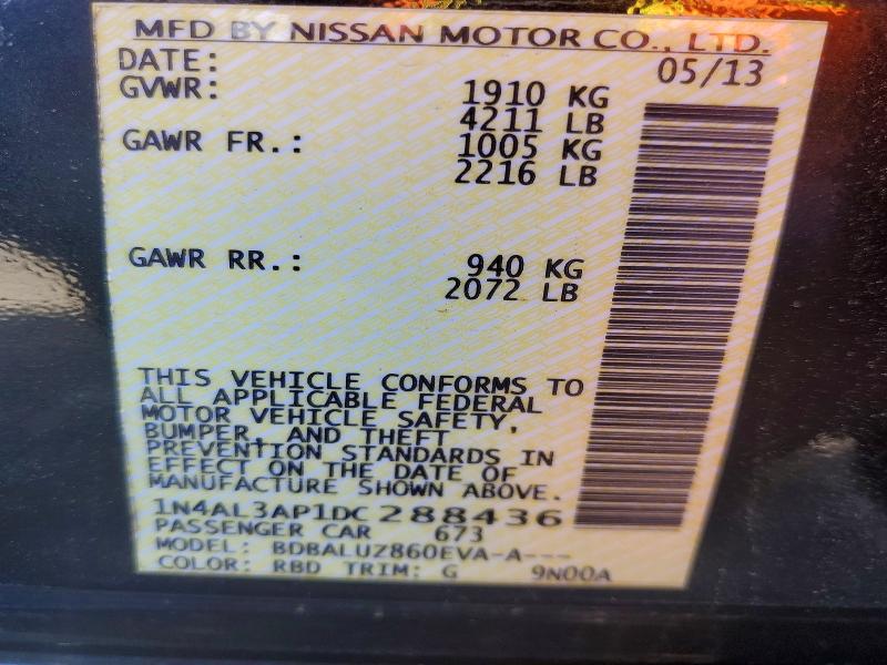 Aukcja sprzedaży 2013 Nissan Altima, vin: 1N4AL3AP1DC288436, numer aukcji: 53201496