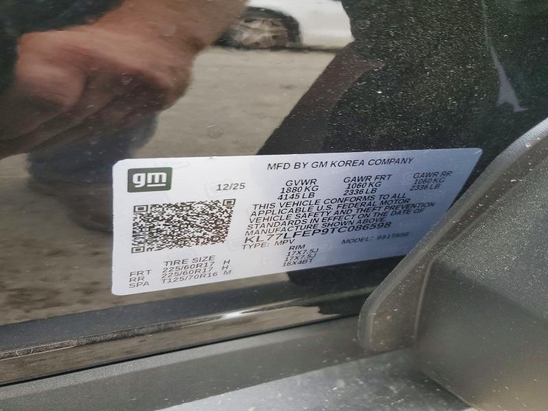 Aukcja sprzedaży 2026 Chevrolet Trax, vin: KL77LFEP9TC086598, numer aukcji: 52821716