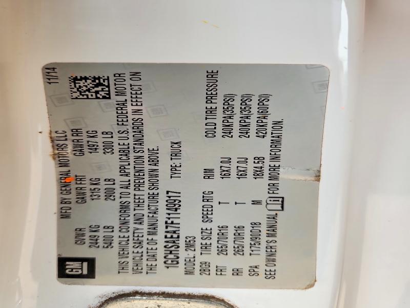 54463906 :رقم المزاد ، 1GCHSAEA7F1149917 vin ، 2015 Chevrolet Colorado مزاد بيع