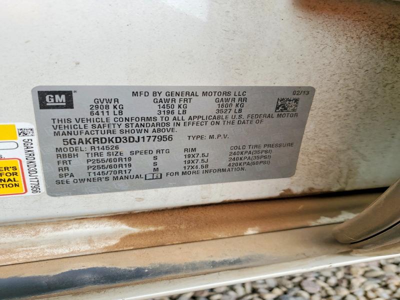 Aukcja sprzedaży 2013 Buick Enclave, vin: 5GAKRDKD3DJ177956, numer aukcji: 52498146