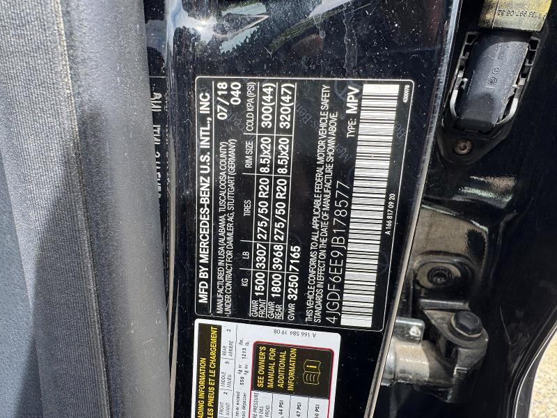 53516136 :رقم المزاد ، 4JGDF6EE9JB178577 vin ، 2018 Mercedes-benz Gls مزاد بيع