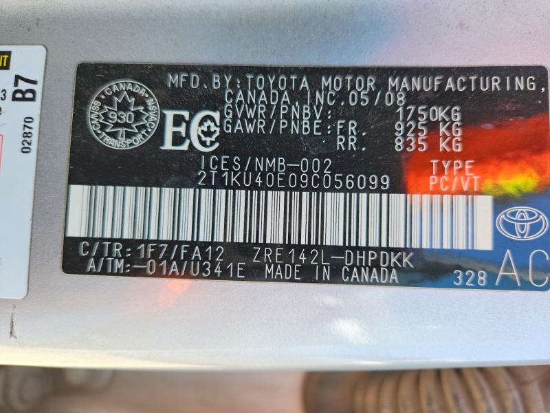 Продаж на аукціоні авто 2009 Toyota Matrix, vin: 2T1KU40E09C056099, номер лоту: 52889336