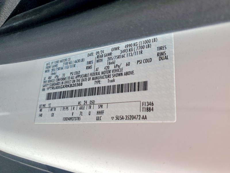 2024 Ford Transit მანქანა იყიდება აუქციონზე, vin: 1FTRU8XGXRKB20368, აუქციონის ნომერი: 52967846