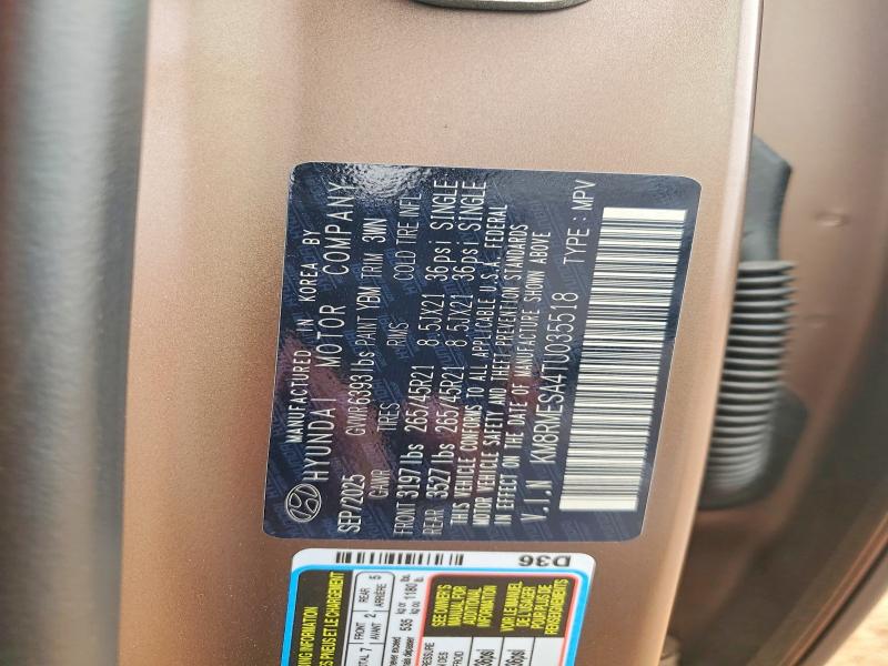 Aukcja sprzedaży 2026 Hyundai Palisade, vin: KM8RMESA4TU035518, numer aukcji: 53731016