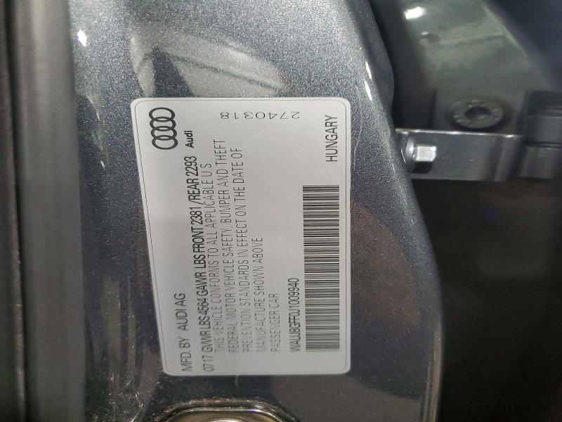 Продажа на аукционе авто 2018 Audi A3, vin: WAUJ8GFF0J1009940, номер лота: 52528496