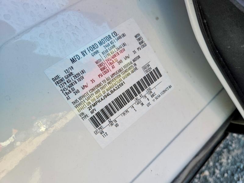 Aukcja sprzedaży 2020 Ford Edge, vin: 2FMPK4J94LBA32591, numer aukcji: 51619186