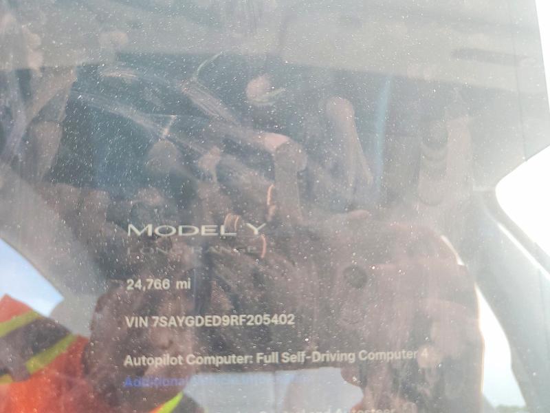 Продаж на аукціоні авто 2024 Tesla Model Y, vin: 7SAYGDED9RF205402, номер лоту: 53077456