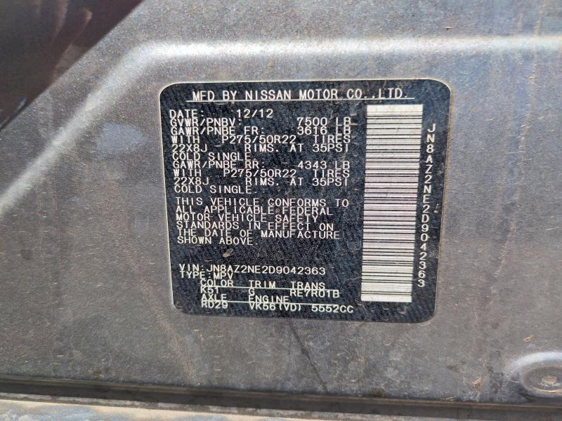 Продажа на аукционе авто 2013 Infiniti Qx56, vin: JN8AZ2NE2D9042363, номер лота: 53623036
