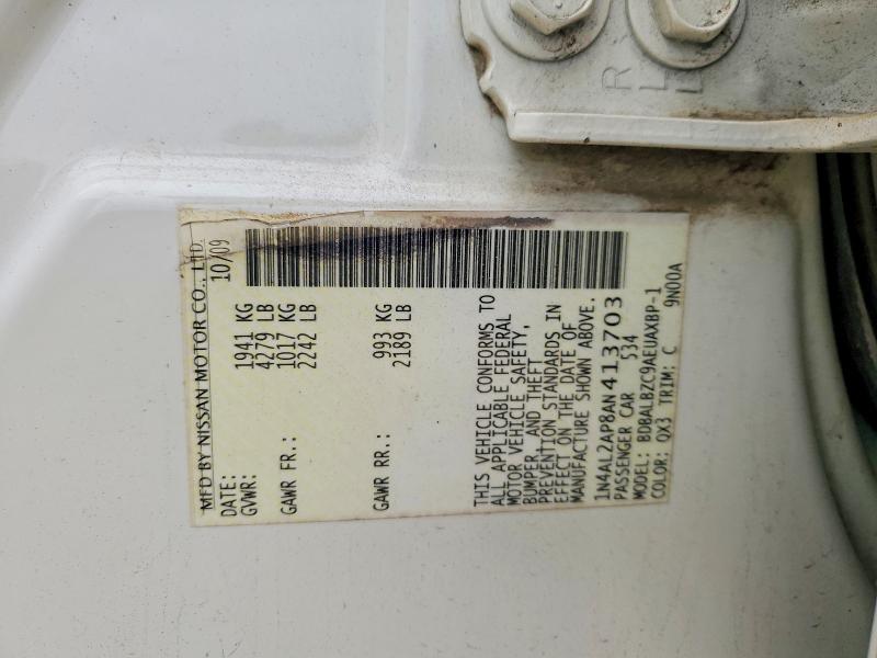 2010 Nissan Altima მანქანა იყიდება აუქციონზე, vin: 1N4AL2AP8AN413703, აუქციონის ნომერი: 53268066
