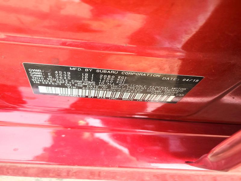 Aukcja sprzedaży 2019 Subaru Legacy, vin: 4S3BNAF60K3034890, numer aukcji: 53505776