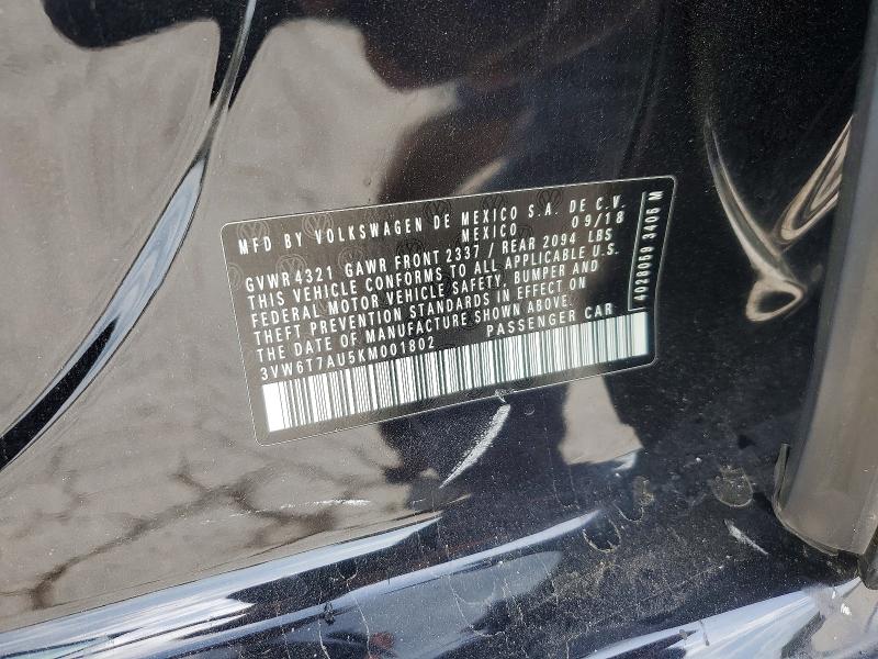 Продаж на аукціоні авто 2019 Volkswagen Gti, vin: 3VW6T7AU5KM001802, номер лоту: 55217596