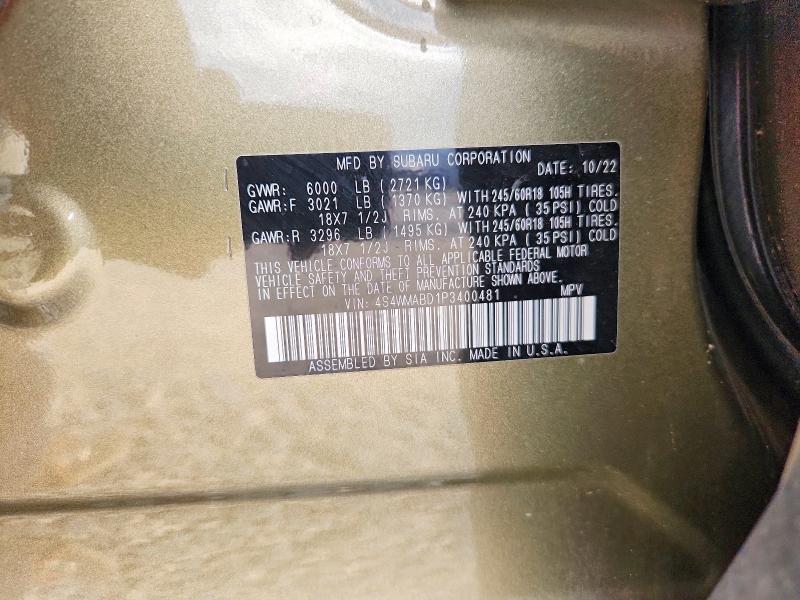 Aukcja sprzedaży 2023 Subaru Ascent, vin: 4S4WMABD1P3400481, numer aukcji: 52936416