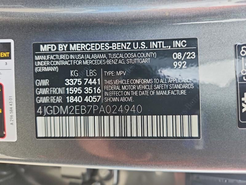Продажа на аукционе авто 2023 Mercedes-benz Eqs Suv, vin: 4JGDM2EB7PA024940, номер лота: 54005646