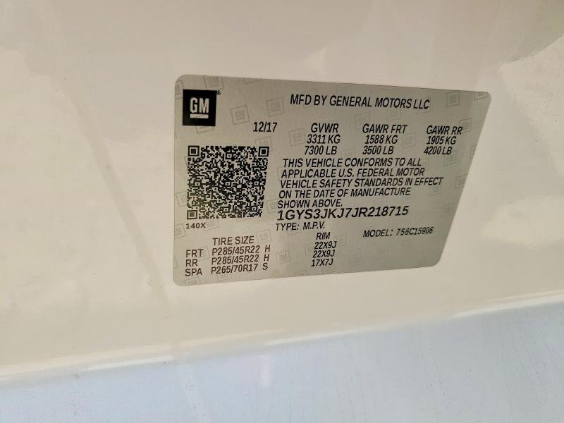 Продажа на аукционе авто 2018 Cadillac Escalade, vin: 1GYS3JKJ7JR218715, номер лота: 54062086