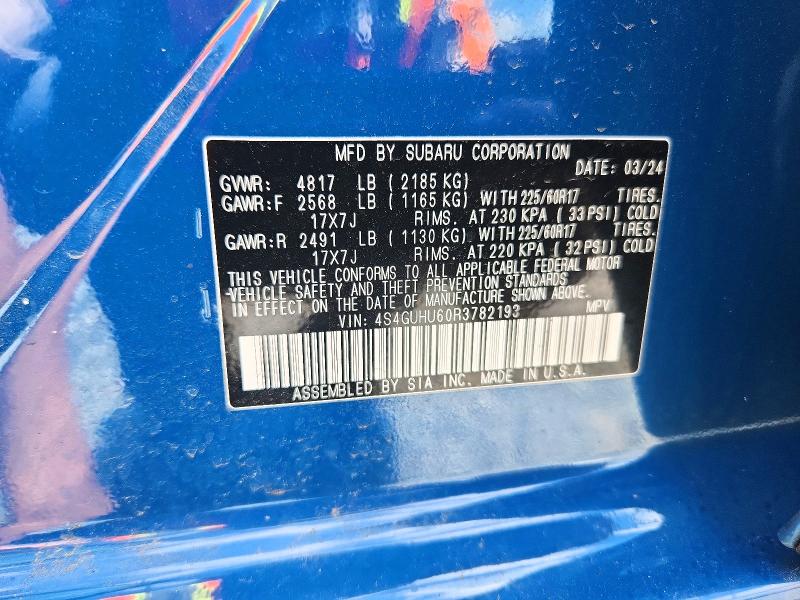 Продажа на аукционе авто 2024 Subaru Crosstrek, vin: 4S4GUHU60R3782193, номер лота: 54284066