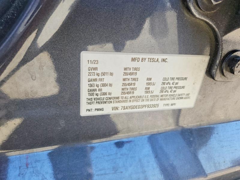 Aukcja sprzedaży 2023 Tesla Model Y, vin: 7SAYGDED3PF933925, numer aukcji: 53216556