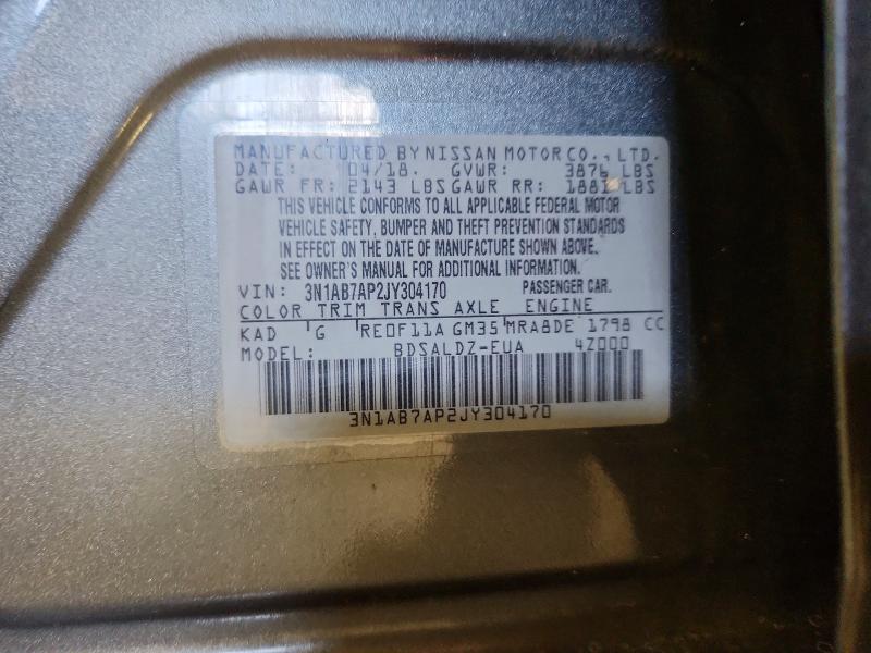 Aukcja sprzedaży 2018 Nissan Sentra, vin: 3N1AB7AP2JY304170, numer aukcji: 54116406