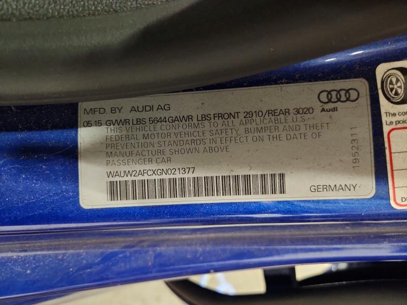 Продаж на аукціоні авто 2016 Audi S7, vin: WAUW2AFCXGN021377, номер лоту: 53542946
