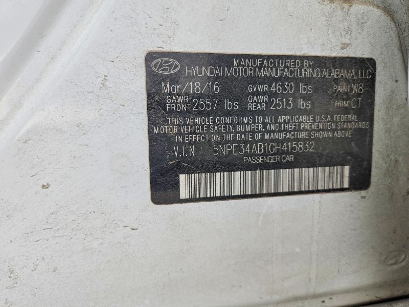 Aukcja sprzedaży 2016 Hyundai Sonata, vin: 5NPE34AB1GH415832, numer aukcji: 52237446