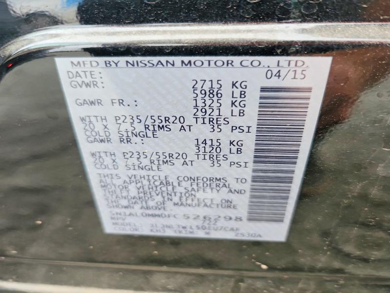 2015 Infiniti Qx60 მანქანა იყიდება აუქციონზე, vin: 5N1AL0MM0FC526298, აუქციონის ნომერი: 54632966