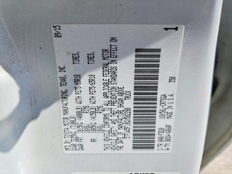 52929366 :رقم المزاد ، 5TFUW5F10GX502280 vin ، 2016 Toyota Tundra مزاد بيع