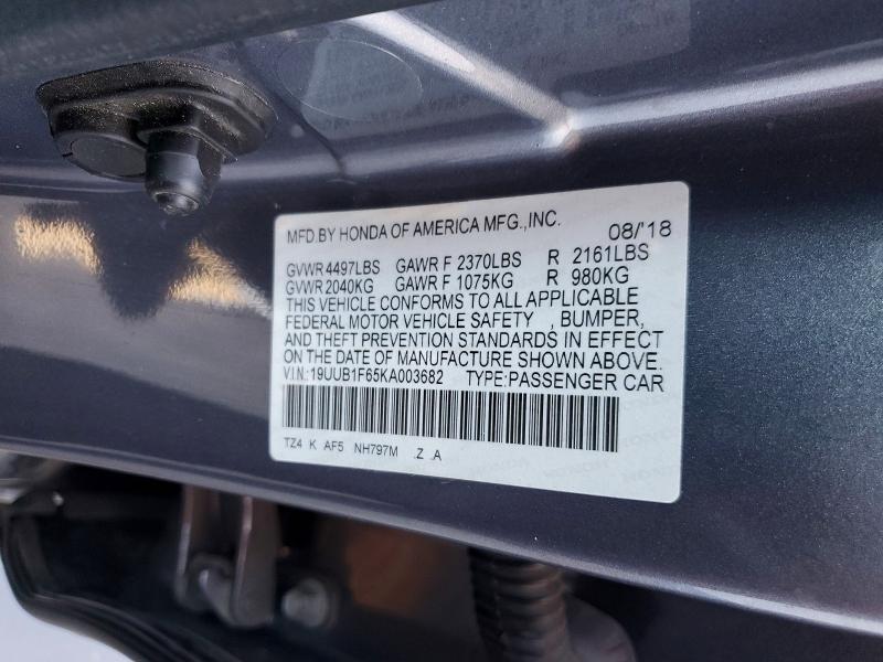 53545246 :رقم المزاد ، 19UUB1F65KA003682 vin ، 2019 Acura Tlx مزاد بيع