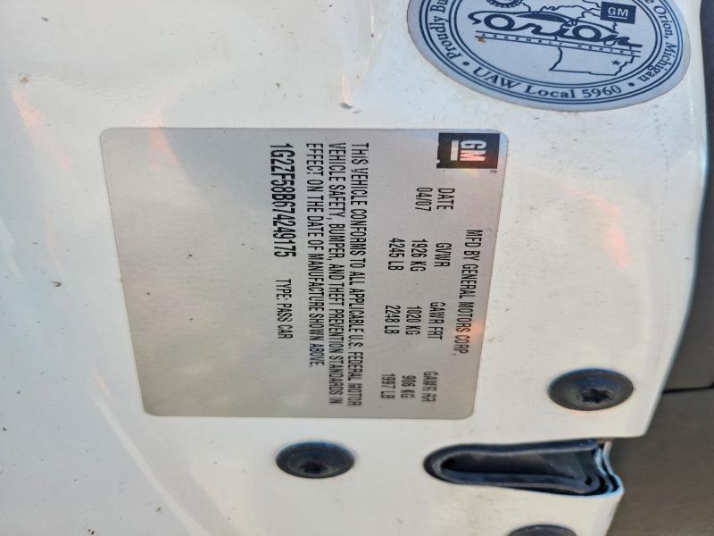 Aukcja sprzedaży 2007 Pontiac G6, vin: 1G2ZF58B674249175, numer aukcji: 53631526