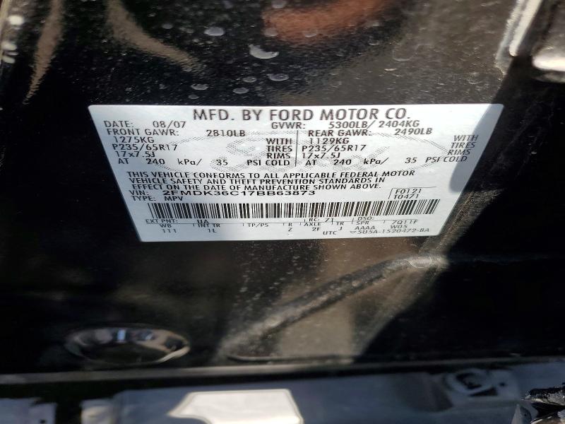 Продажа на аукционе авто 2007 Ford Edge, vin: 2FMDK36C17BB63873, номер лота: 52257256