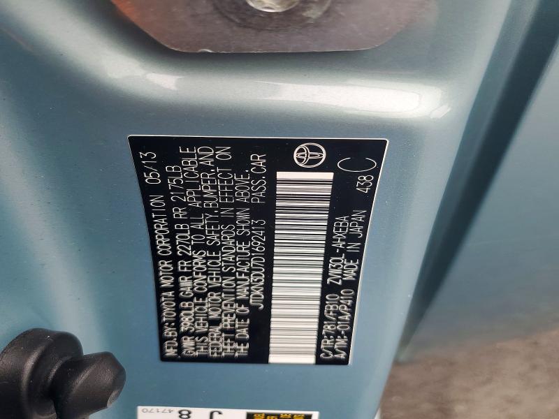 Aukcja sprzedaży 2013 Toyota Prius, vin: JTDKN3DU7D1692413, numer aukcji: 52480636
