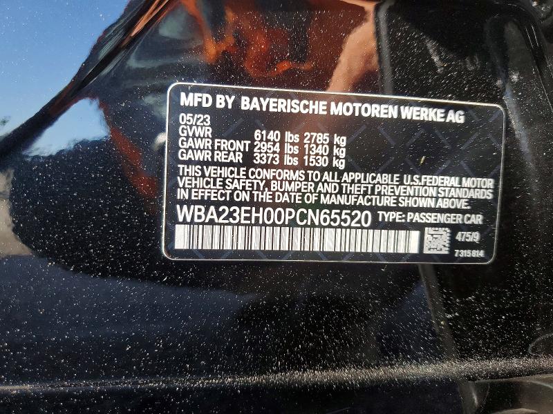 2023 Bmw 740 მანქანა იყიდება აუქციონზე, vin: WBA23EH00PCN65520, აუქციონის ნომერი: 52505806