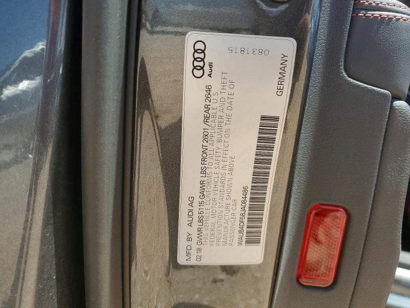Aukcja sprzedaży 2018 Audi S5, vin: WAUB4DF58JA084486, numer aukcji: 53542446