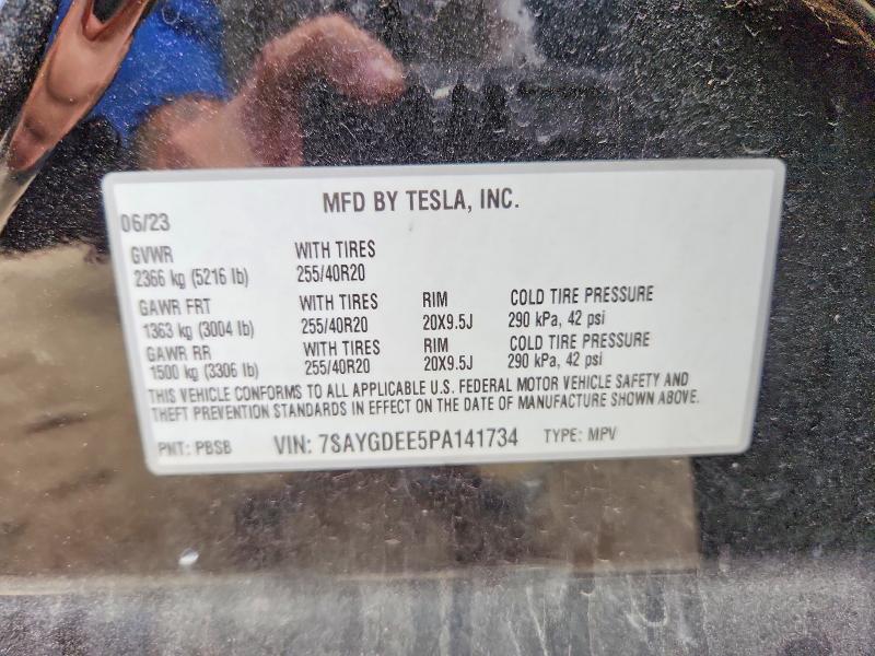 54704796 :رقم المزاد ، 7SAYGDEE5PA141734 vin ، 2023 Tesla Model Y مزاد بيع