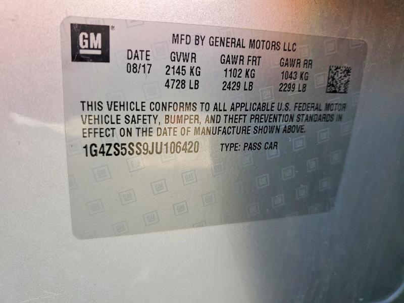 Aukcja sprzedaży 2018 Buick Lacrosse, vin: 1G4ZS5SS9JU106420, numer aukcji: 53711816