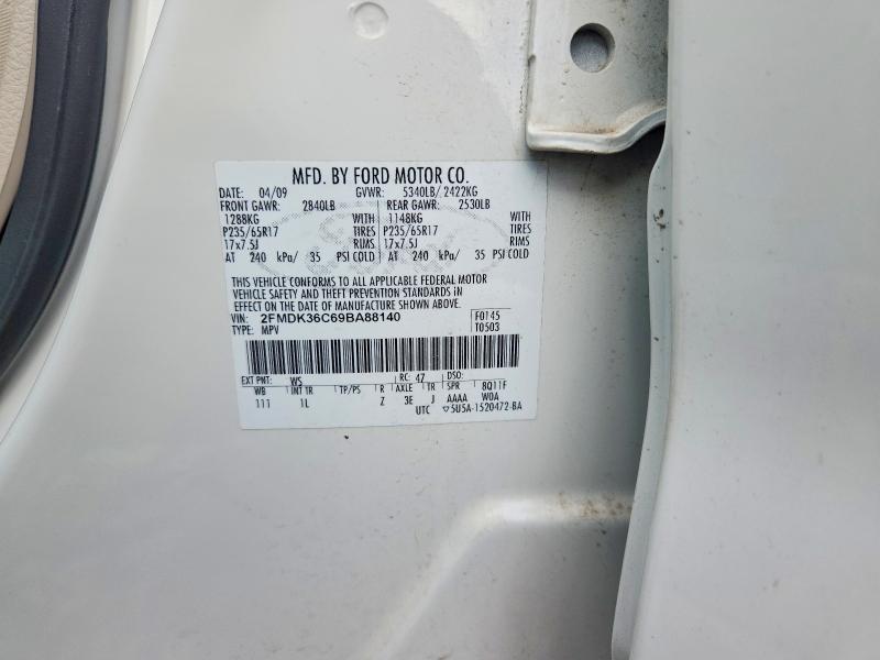 Aukcja sprzedaży 2009 Ford Edge, vin: 2FMDK36C69BA88140, numer aukcji: 52755506