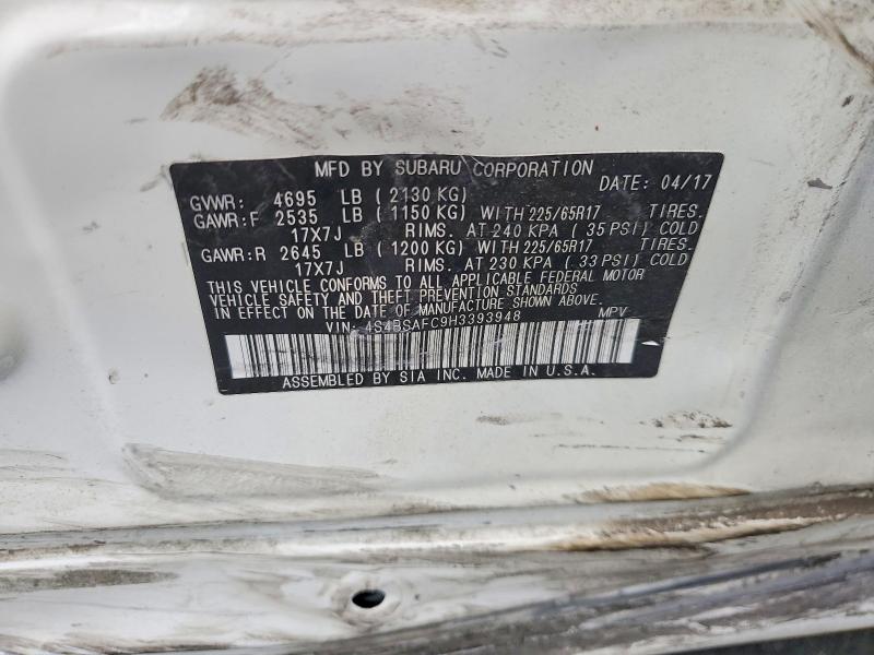 Продаж на аукціоні авто 2017 Subaru Outback, vin: 4S4BSAFC9H3393948, номер лоту: 52271036