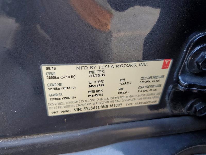 Aukcja sprzedaży 2016 Tesla Model S, vin: 5YJSA1E16GF161090, numer aukcji: 54125756