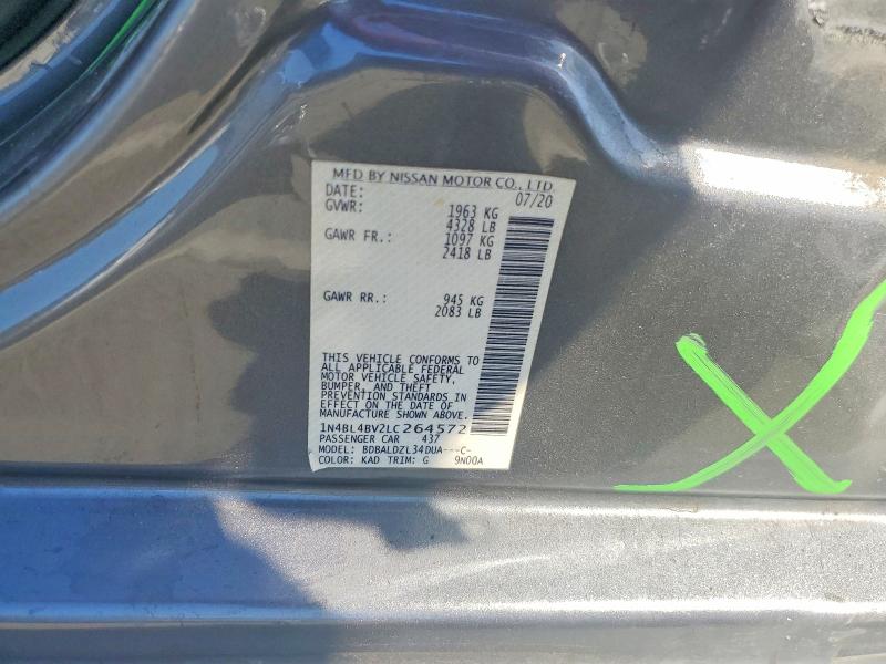 54790236 :رقم المزاد ، 1N4BL4BV2LC264572 vin ، 2020 Nissan Altima مزاد بيع