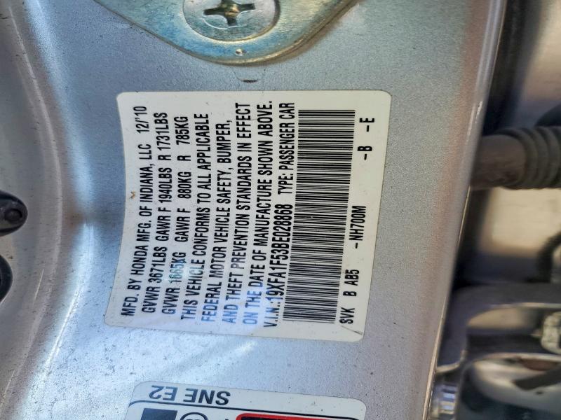 Продаж на аукціоні авто 2011 Honda Civic, vin: 19XFA1F53BE028868, номер лоту: 53470156