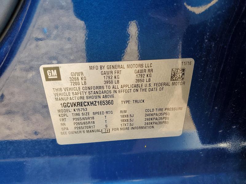 2017 Chevrolet Silverado მანქანა იყიდება აუქციონზე, vin: 1GCVKRECXHZ165360, აუქციონის ნომერი: 52816446