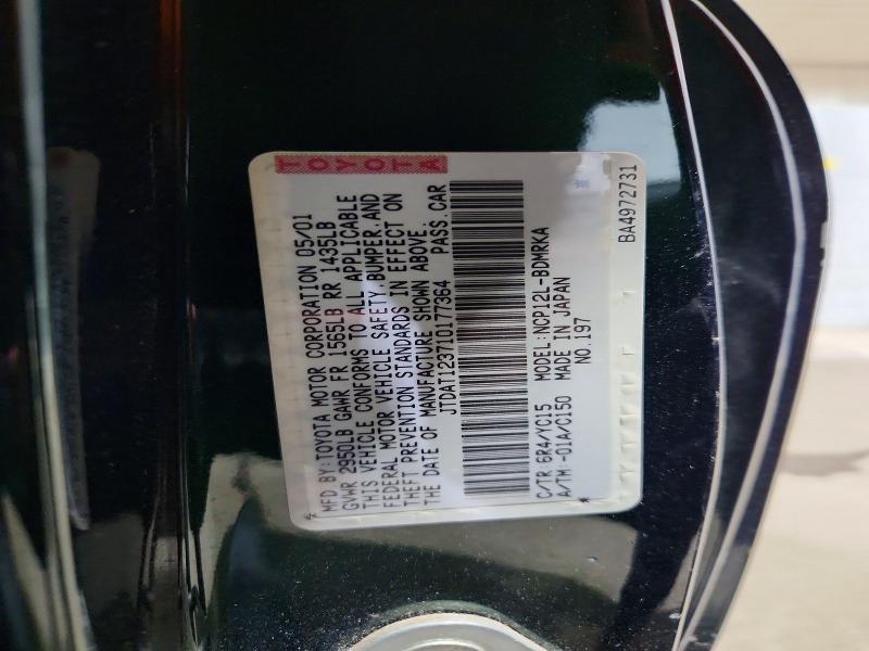 Продаж на аукціоні авто 2001 Toyota Echo, vin: JTDAT123710177364, номер лоту: 53415366