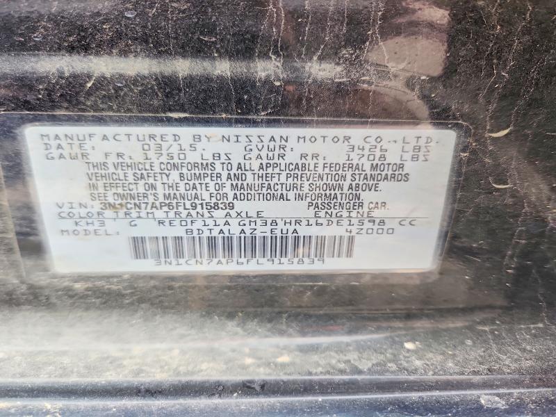 Aukcja sprzedaży 2015 Nissan Versa, vin: 3N1CN7AP6FL915839, numer aukcji: 53442346