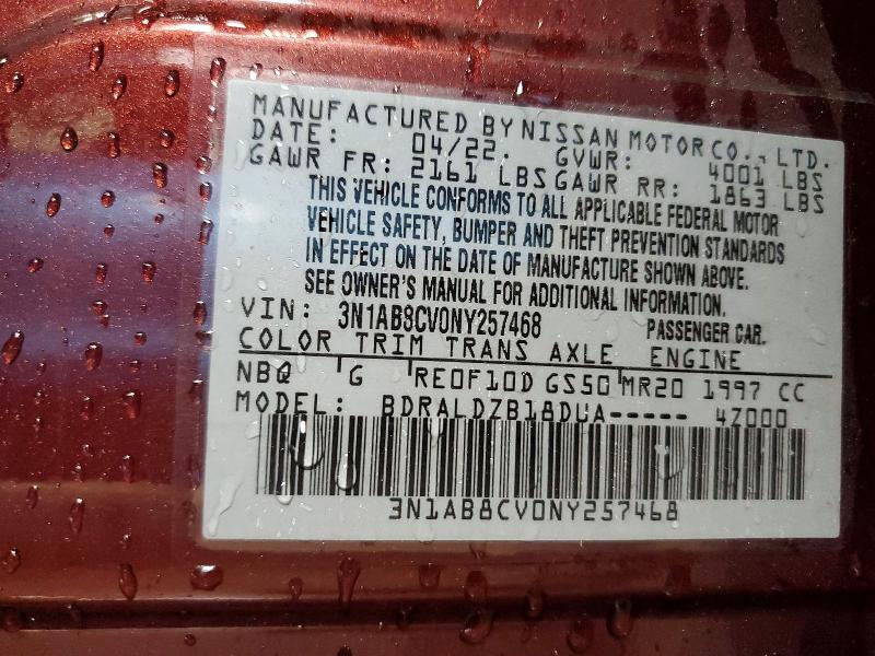 Продаж на аукціоні авто 2022 Nissan Sentra, vin: 3N1AB8CV0NY257468, номер лоту: 51822006